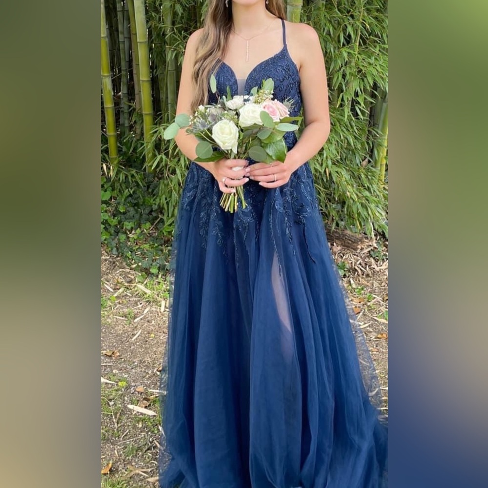 Dave & Jonny, Navy formal dress size 3/4
